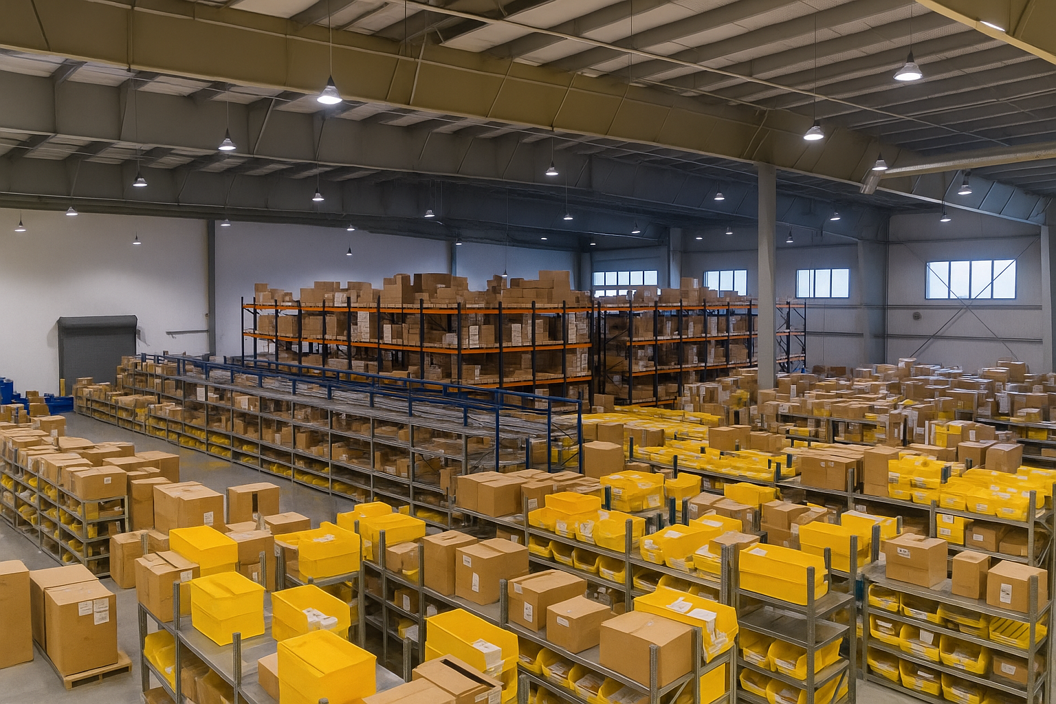 Stacked wooden pallets