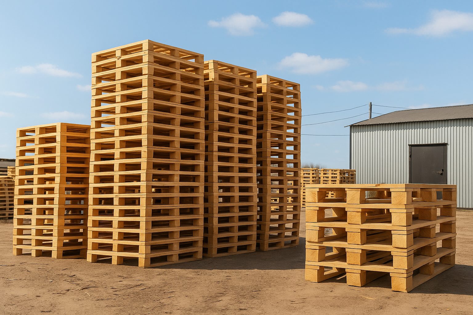 Warehouse with pallets